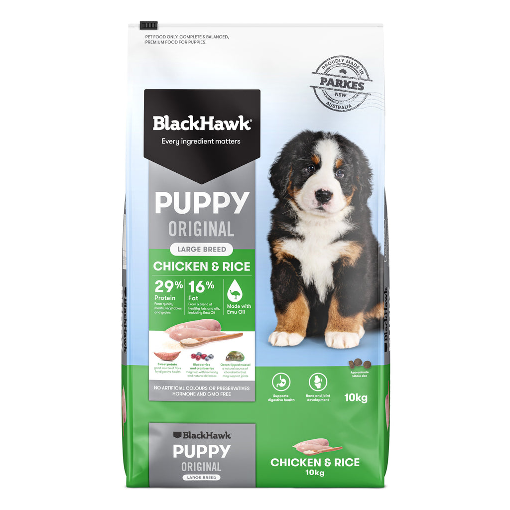 Black Hawk Chicken and Rice Large Breed Puppy Dry Dog Food 10kg ^._.^-Habitat Pet Supplies