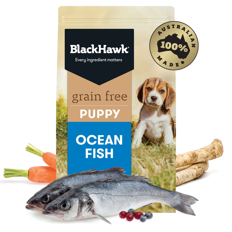 Black Hawk Grain Free Ocean Fish Puppy Dry Dog Food 7kg ^._.^-Habitat Pet Supplies
