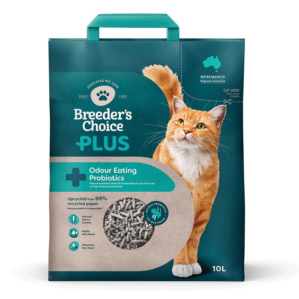 Breeders Choice Plus Probiotic Cat Litter 10L ^._.^-Habitat Pet Supplies