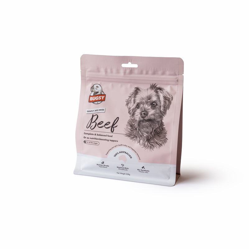 Bugsy Beef Air Dried Raw Dog Food 328g ^._.^-Habitat Pet Supplies