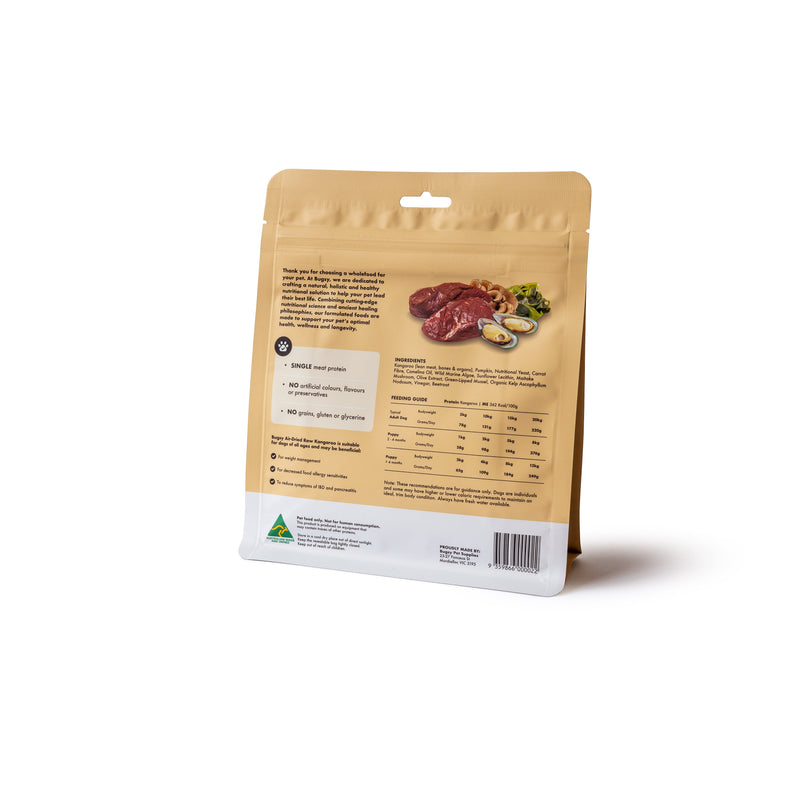 Bugsy Kangaroo Air Dried Raw Dog Food 328g ^._.^
