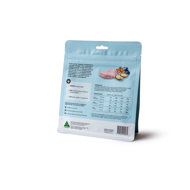 Bugsy Turkey Air Dried Raw Dog Food 328g ^._.^