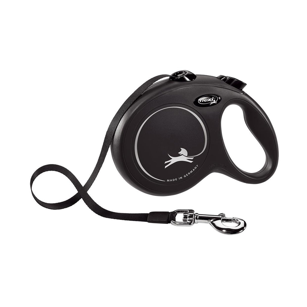 Flexi Classic Tape Retractable Dog Lead Black Large 5m ^._.^-Habitat Pet Supplies