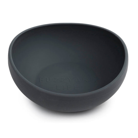 FuzzYard Life Silicone Dog Bowl Slate Grey Medium