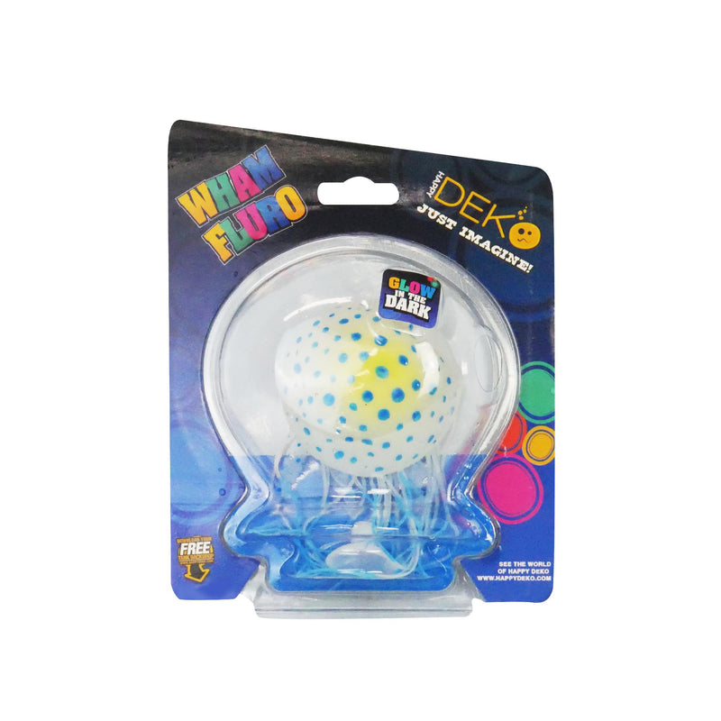 Happy Deko Wham Fluro Spotted Jellyfish Fish Tank Ornament-Habitat Pet Supplies