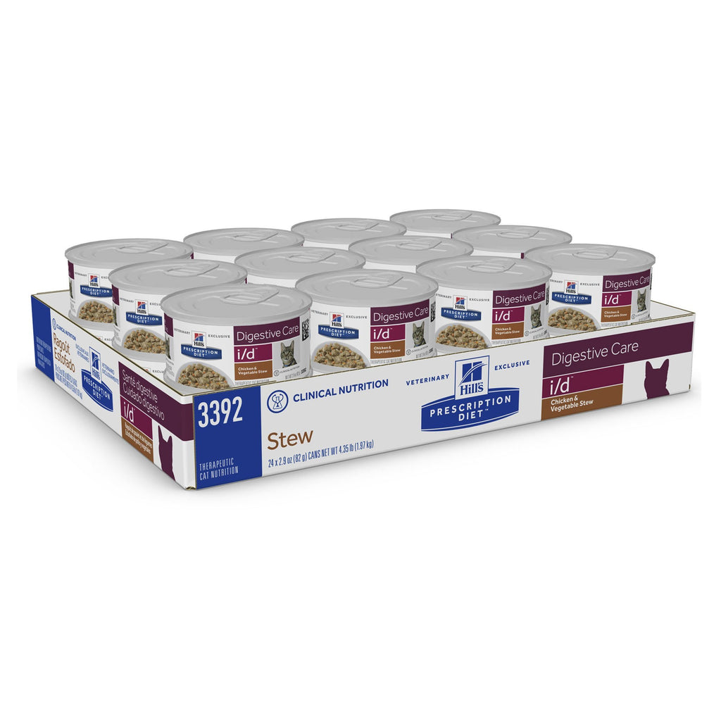 Hills Prescription Diet Cat i/d Digestive Care Chicken and Vegetable Stew Wet Food 82g x 24-Habitat Pet Supplies