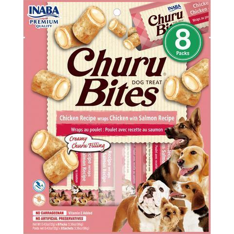 Inaba Churu Bites Chicken Wraps with Salmon Dog Treats 96g***-Habitat Pet Supplies