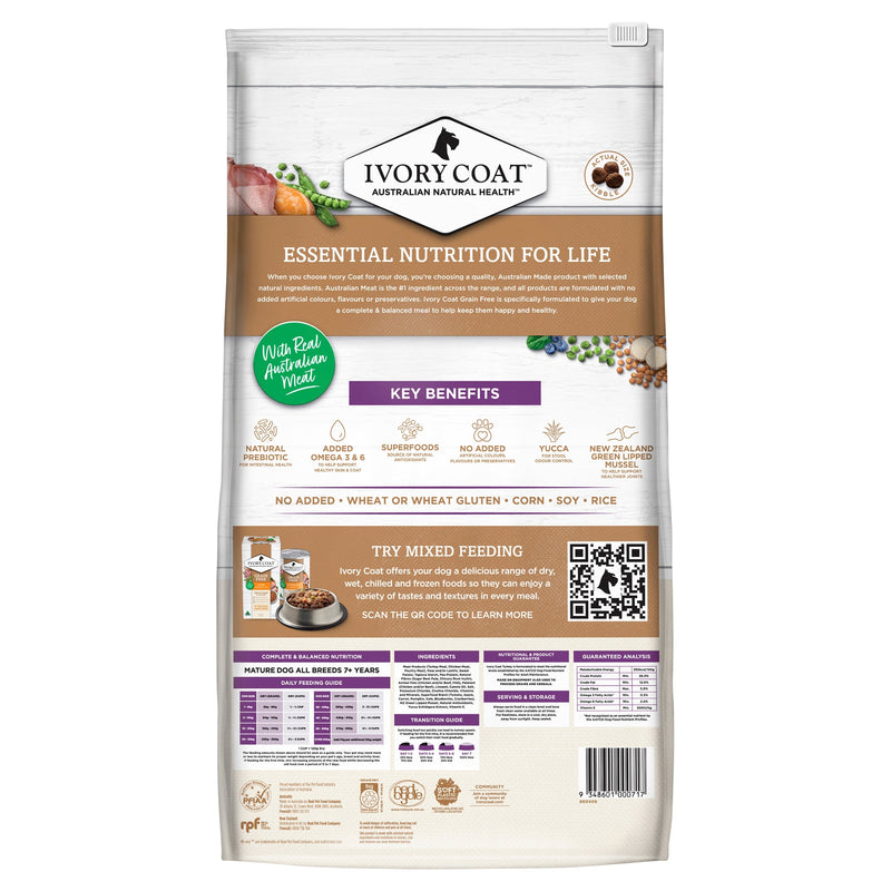 Ivory Coat Grain Free Reduced Fat Turkey Adult Dog Dry Food 13kg