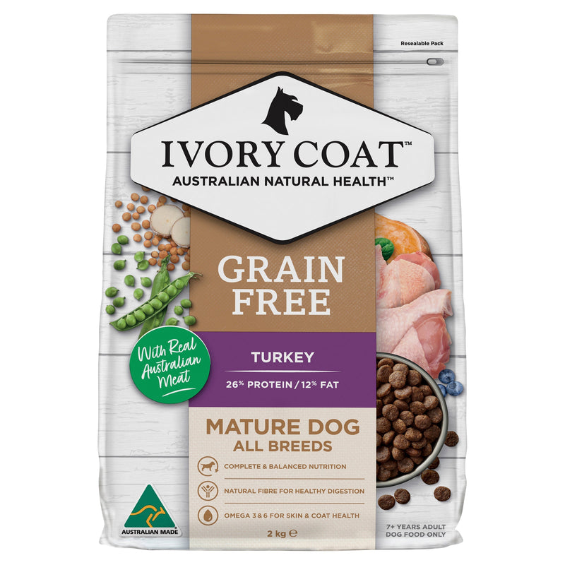Ivory Coat Grain Free Reduced Fat Turkey Adult Dog Dry Food 2kg-Habitat Pet Supplies