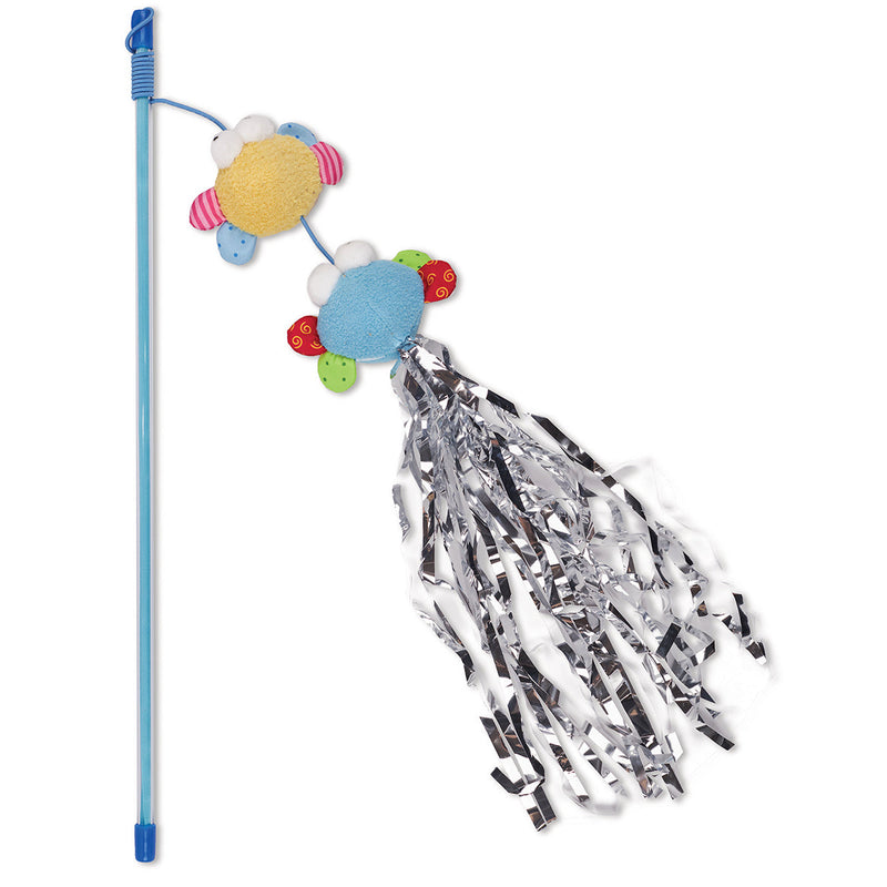 Kazoo Butterfly High Chase and Play Wand Cat Toy-Habitat Pet Supplies