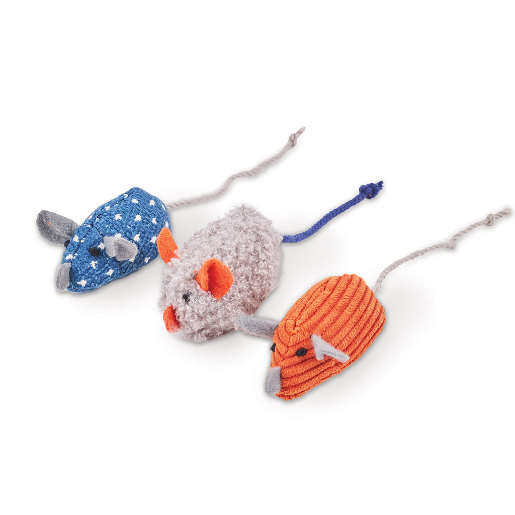 Kazoo Thrice the Mice Cat Toy 3 Pack-Habitat Pet Supplies