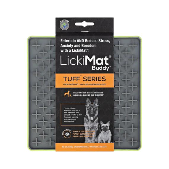 LickiMat Buddy Tuff Slow Feeder Mat for Dogs Green ^._.^-Habitat Pet Supplies