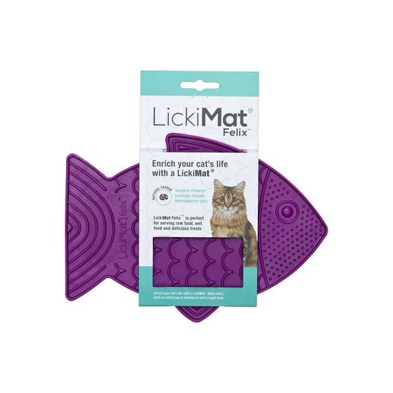 LickiMat Felix Slow Feeder Mat for Cats Purple ^._.^-Habitat Pet Supplies