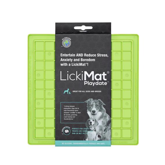 LickiMat Playdate Slow Feeder Mat for Dogs Green ^._.^-Habitat Pet Supplies