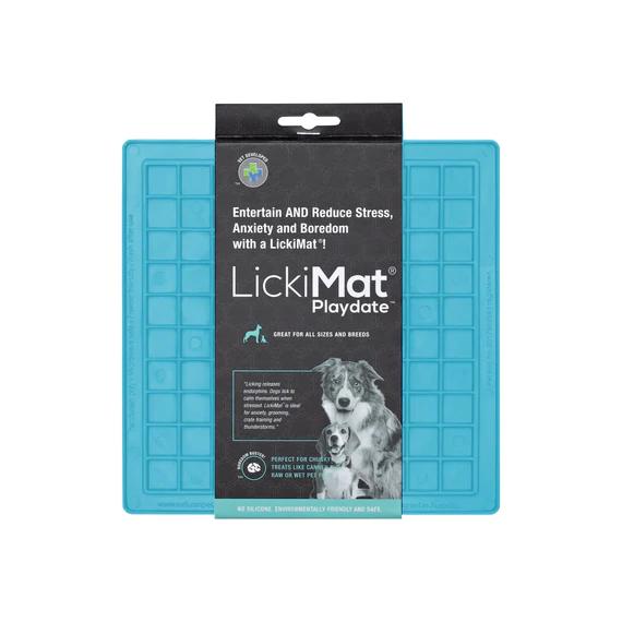 LickiMat Playdate Slow Feeder Mat for Dogs Turquoise-Habitat Pet Supplies