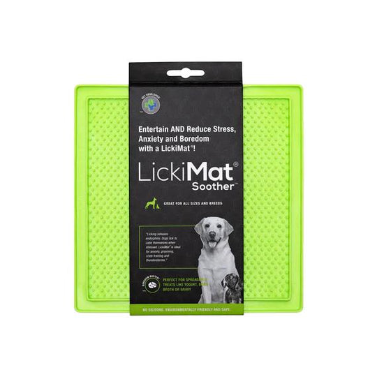LickiMat Soother Slow Feeder Mat for Dogs Green ^._.^