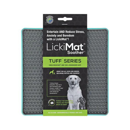 LickiMat Soother Tuff Slow Feeder Mat for Dogs Turquoise ^._.^