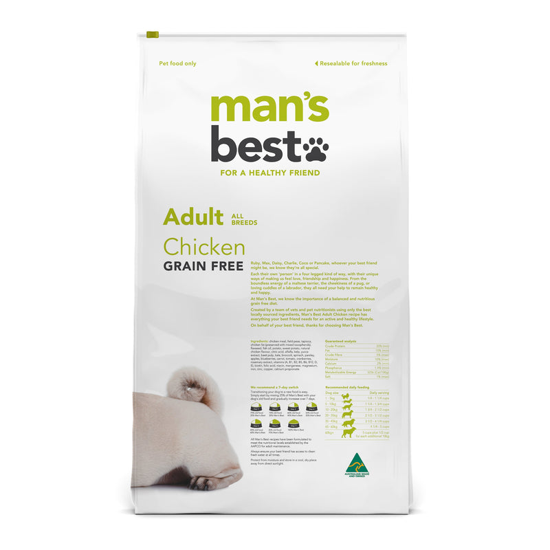 Mans Best Adult Premium Grain Free Chicken Dry Dog Food 12kg
