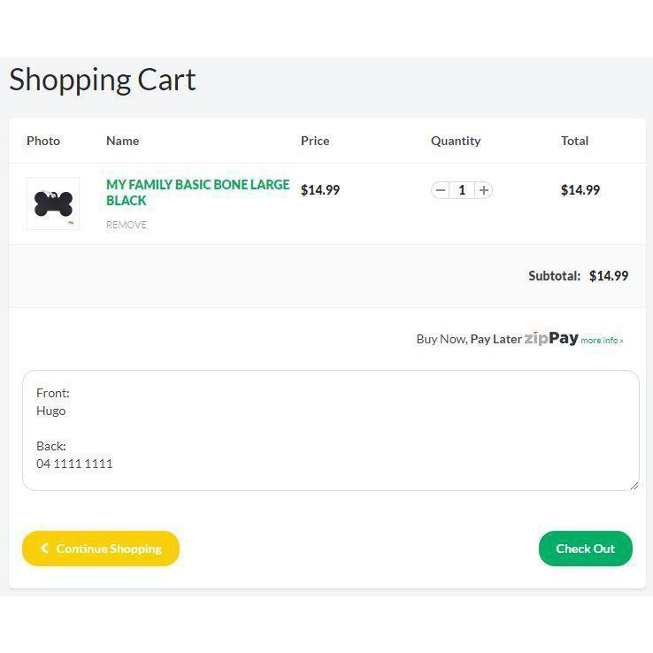 MY FAMILY BASIC BONE LARGE CHROME - Habitat Pet Supplies Altona & Chirnside Park