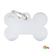 My Family Basic Bone Large Chrome Dog Tag with Free Engraving ^._.^-Habitat Pet Supplies