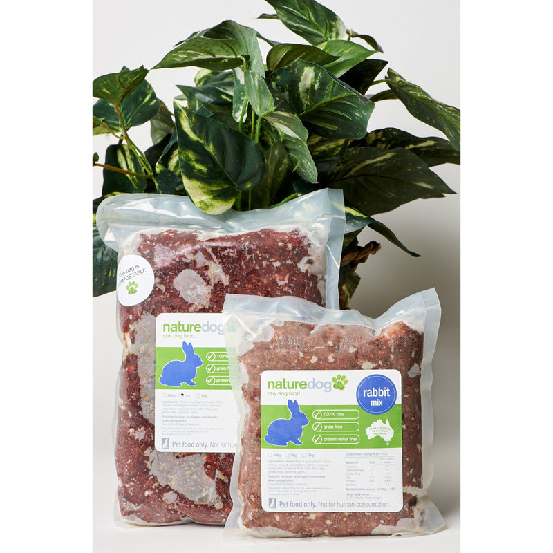 Nature Dog Rabbit Mix Raw Dog Food 1kg-Habitat Pet Supplies