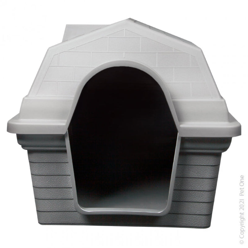 Pet One Plastic Dog Kennel Large Grey-Habitat Pet Supplies