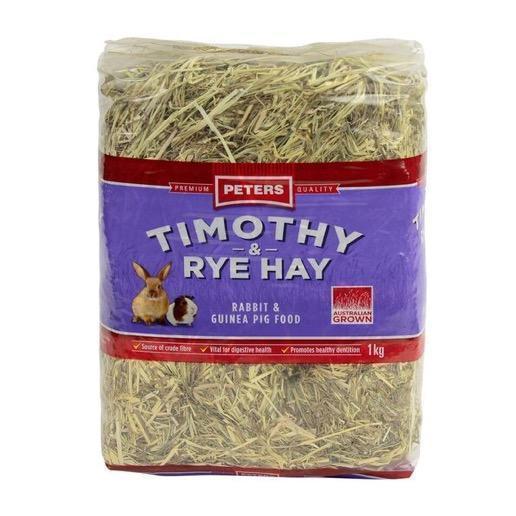 Peters Timothy and Rye Hay Rabbit and Guinea Pig Food 1kg-Habitat Pet Supplies