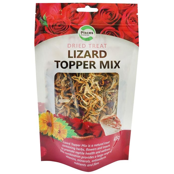 Pisces Food Topper Mix for Lizards 45g-Habitat Pet Supplies