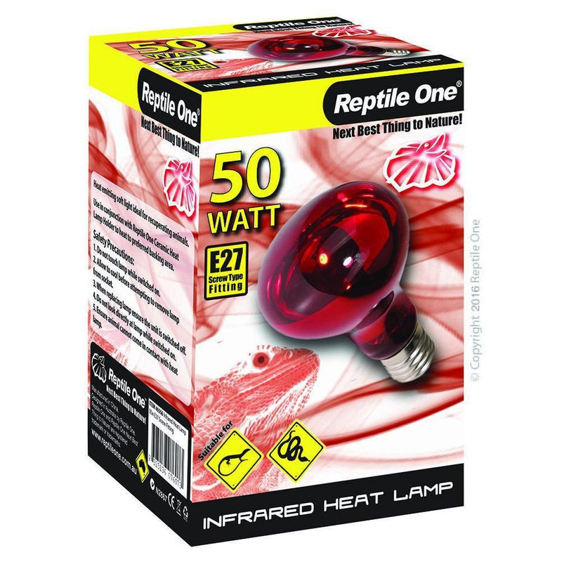 Reptile One Heat Lamp Infrared 50W E27-Habitat Pet Supplies