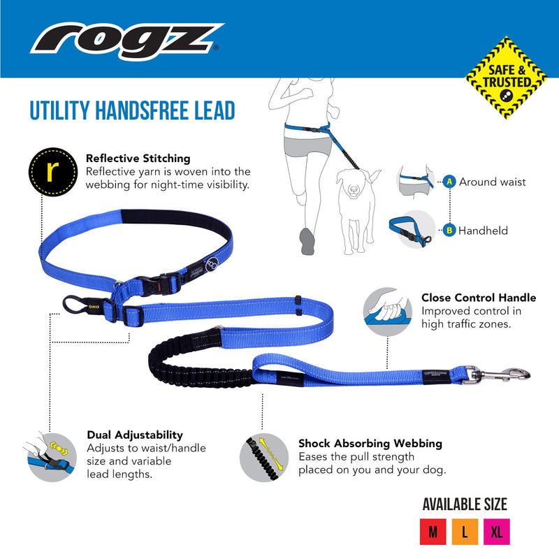 Rogz Specialty Handsfree Large Dog Lead Black