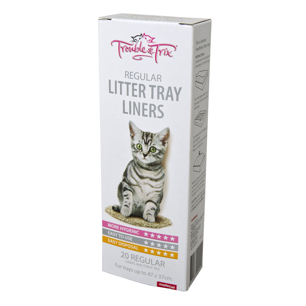 Trouble and Trix Cat Litter Tray Liners Regular 20 Pack***-Habitat Pet Supplies