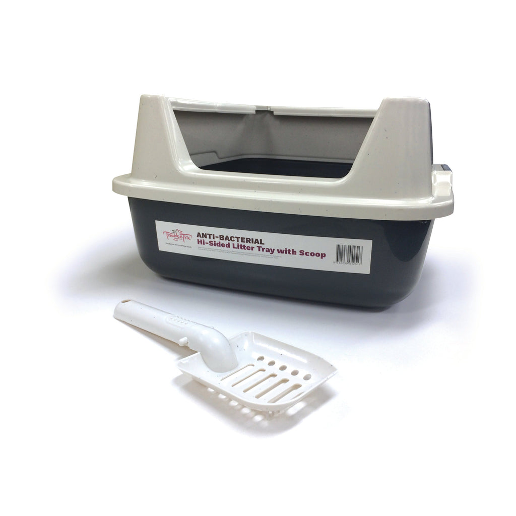 Trouble and Trix High Sided Cat Litter Tray with Scoop-Habitat Pet Supplies