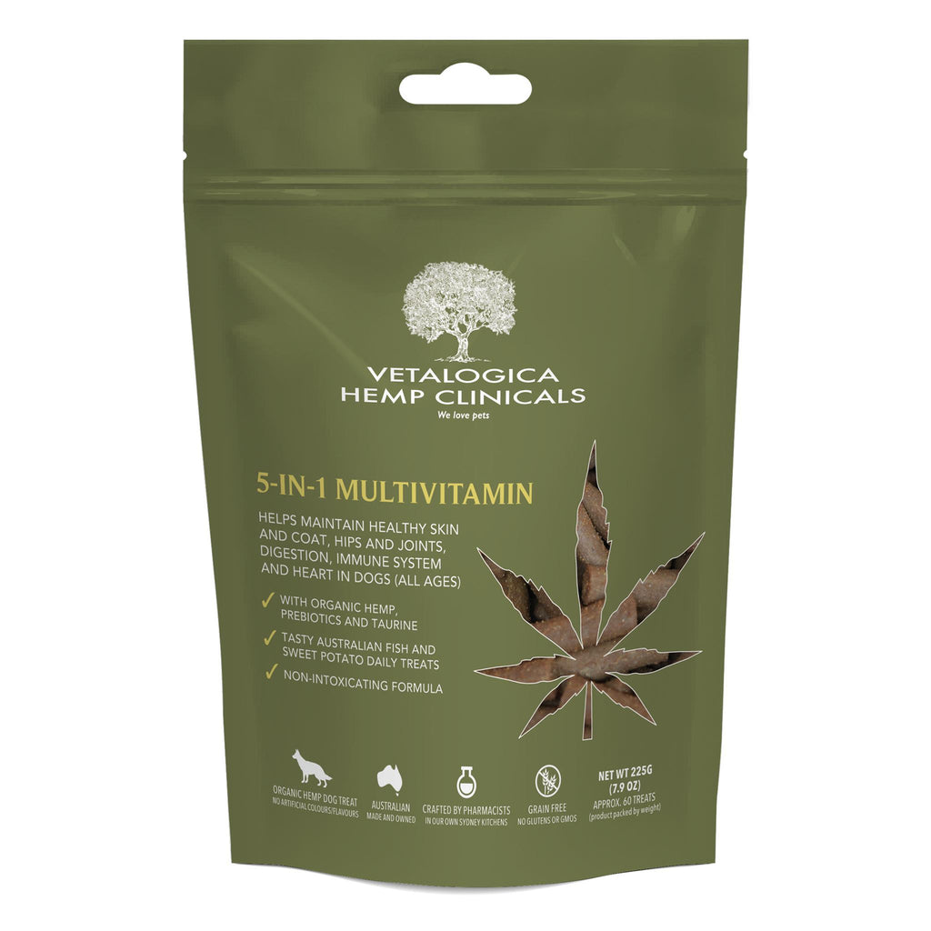 Vetalogica Hemp Clinicals 5 in 1 Multivitamin Dog Treats 225g*-Habitat Pet Supplies