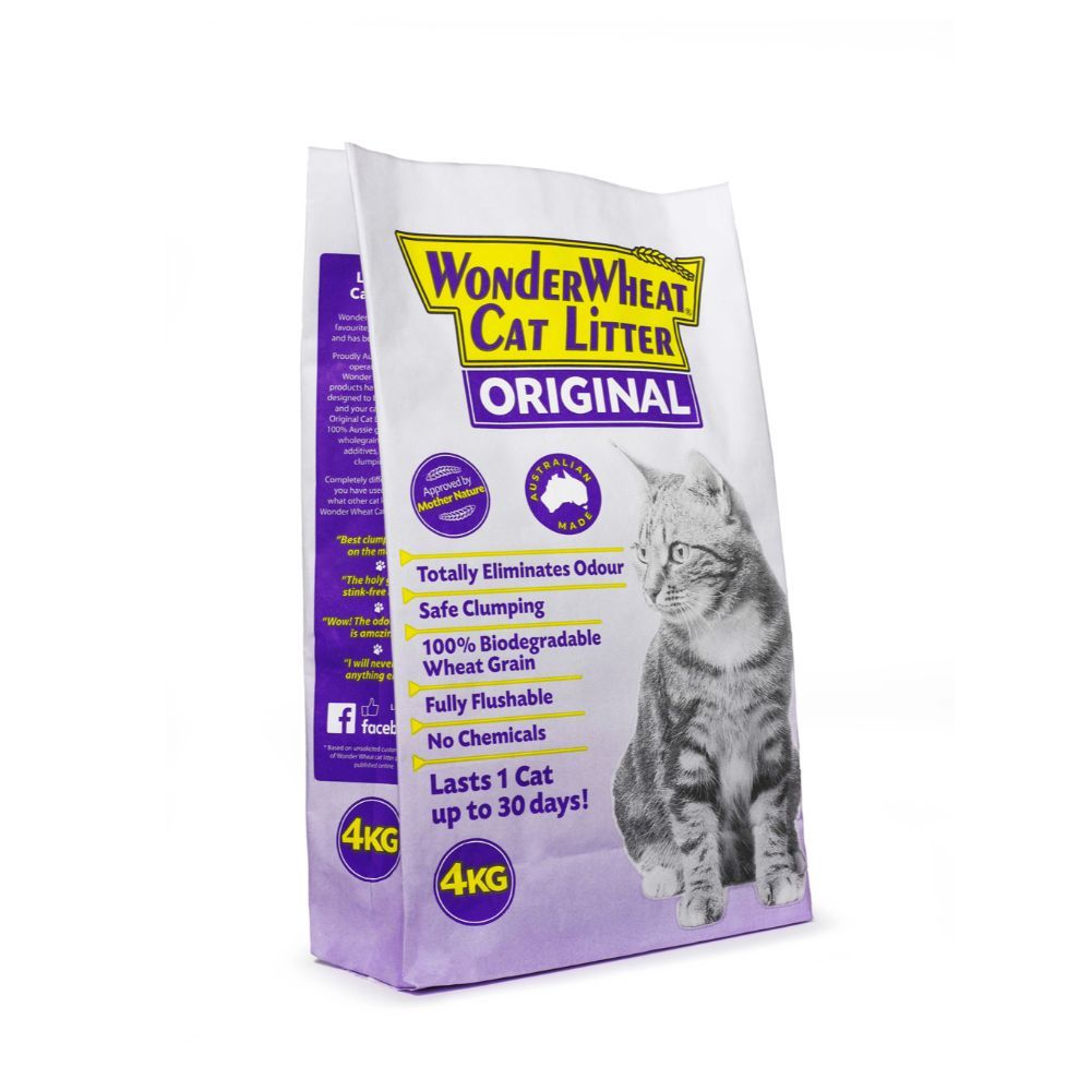 Wonder Wheat Natural Cat Litter 4kg***-Habitat Pet Supplies