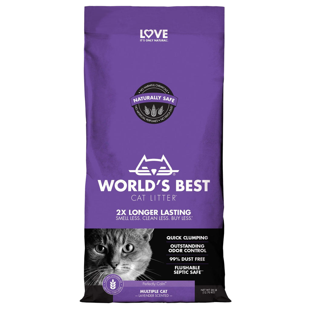 Worlds Best Lavender Scented Clumping Cat Litter 12.7kg-Habitat Pet Supplies