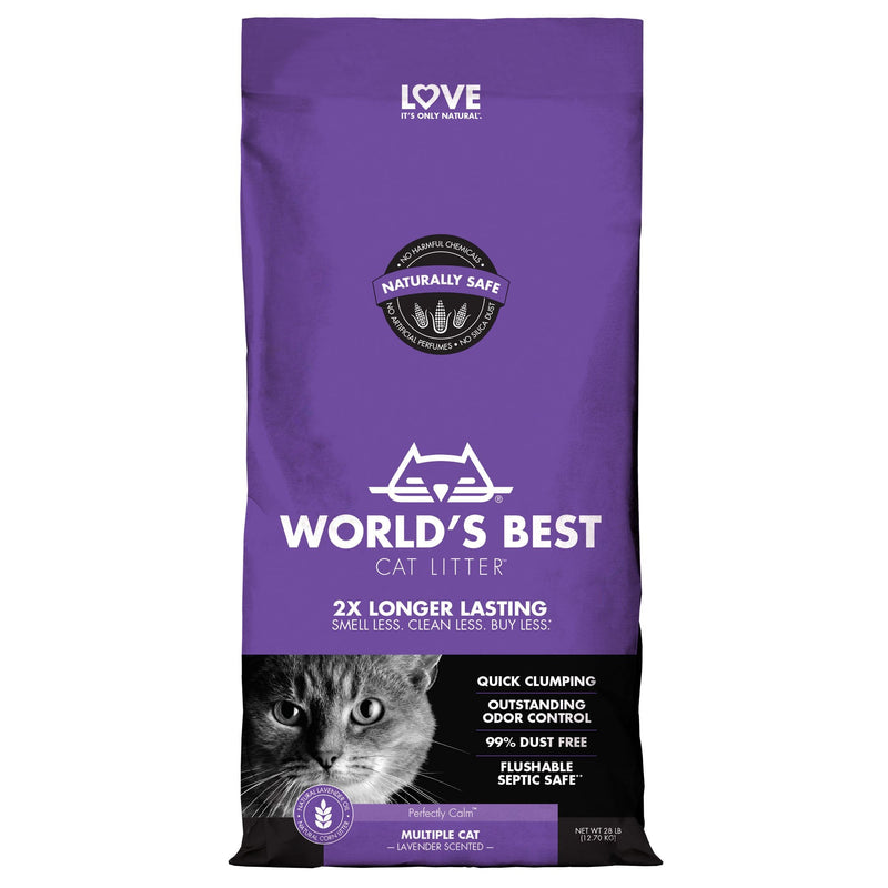 Worlds Best Lavender Scented Clumping Cat Litter 12.7kg-Habitat Pet Supplies