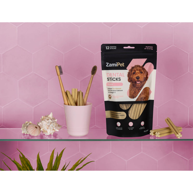 ZamiPet Dental Sticks for Puppies 190g 12 Pack Habitat Pet Supplies