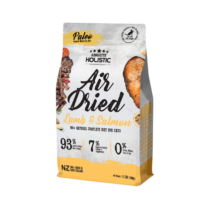 Absolute Holistic Air Dried Cat Food Lamb and Salmon 500g
