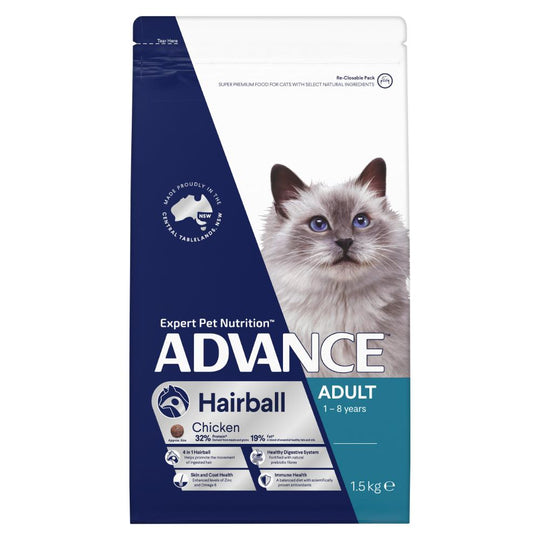 Advance Chicken Hairball Adult Cat Dry Food 1.5kg