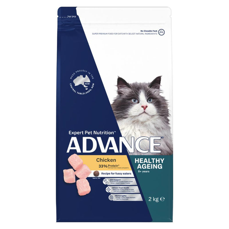 Advance Chicken Healthy Ageing Senior Cat Dry Food 2kg-Habitat Pet Supplies