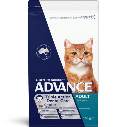 Advance Chicken Triple Action Dental Adult Cat Dry Food 1.5kg