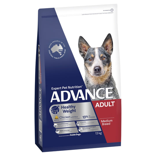 Advance Chicken and Rice Healthy Weight Medium Breed Adult Dog Dry Food 13kg