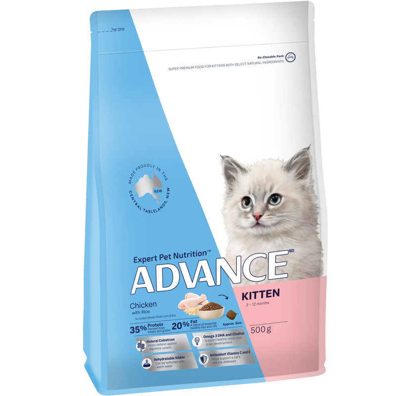 Advance Chicken and Rice Kitten Dry Food 500g^^^-Habitat Pet Supplies