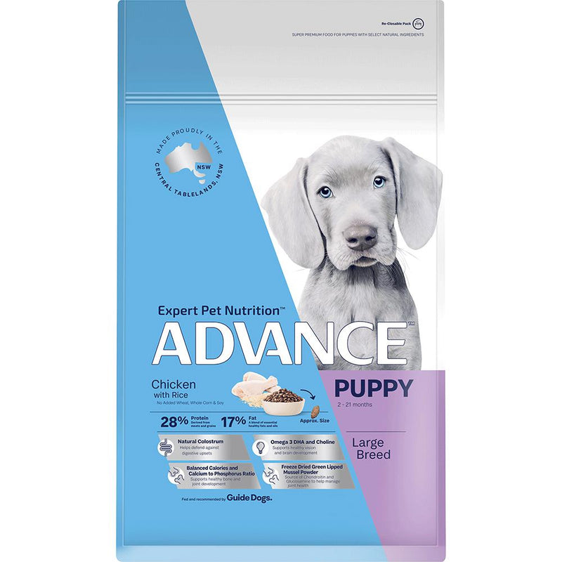 Advance Chicken and Rice Large Breed Puppy Dry Food 3kg-Habitat Pet Supplies