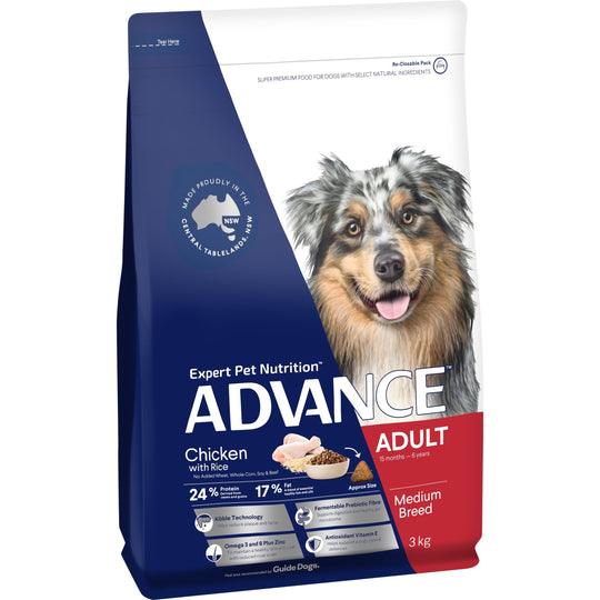 Advance Chicken and Rice Medium Breed Adult Dog Dry Food 3kg