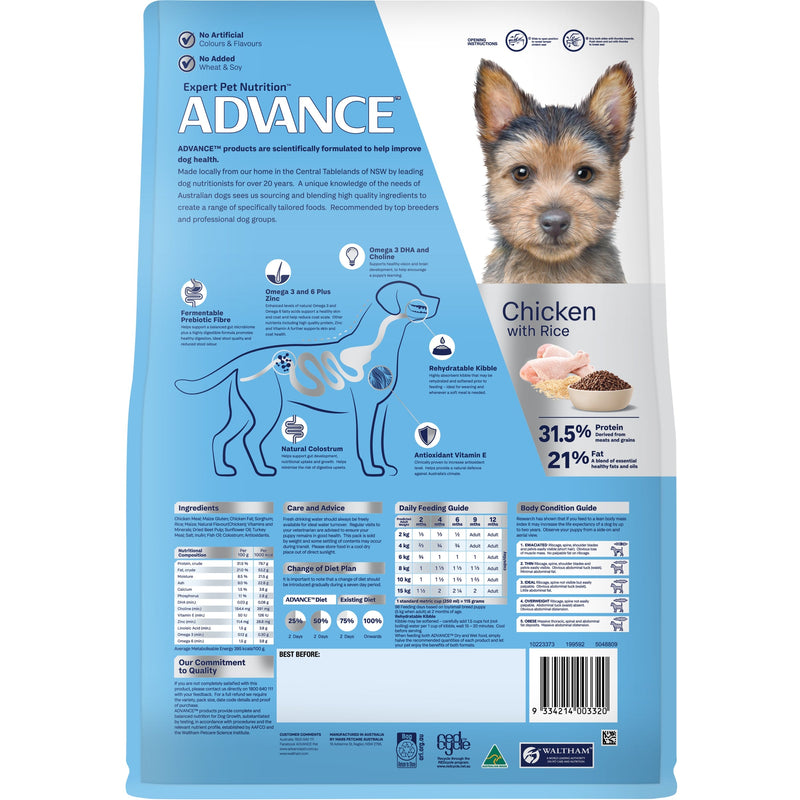 Advance Chicken and Rice Small Breed Puppy Rehydratable Dry Food 8kg (+_+)