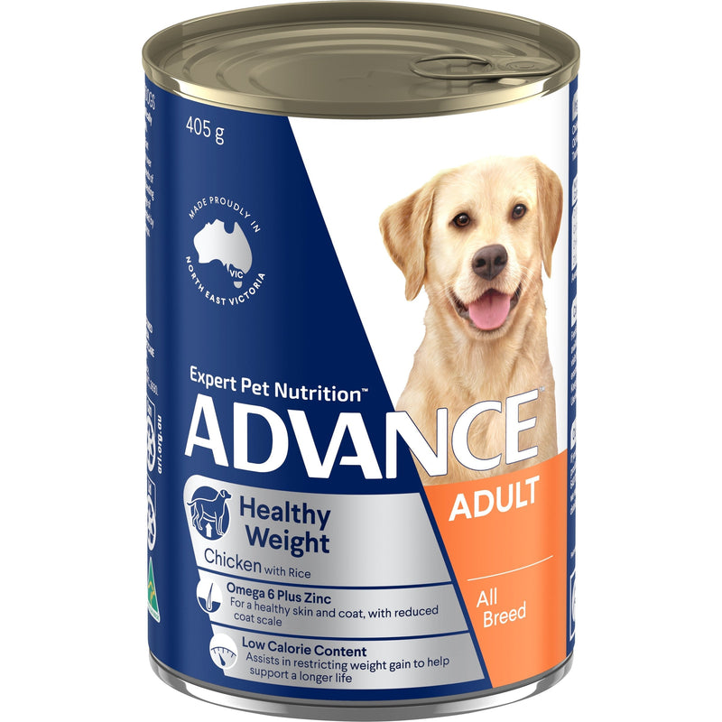 Advance Chicken and Rice Weight Control Adult Dog Wet Food 405g x 12 (+_+)