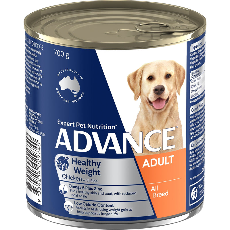 Advance Chicken and Rice Weight Control Adult Dog Wet Food 700g x 12 (+_+)