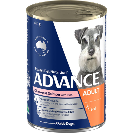 Advance Chicken and Salmon All Breed Adult Dog Wet Food 410g