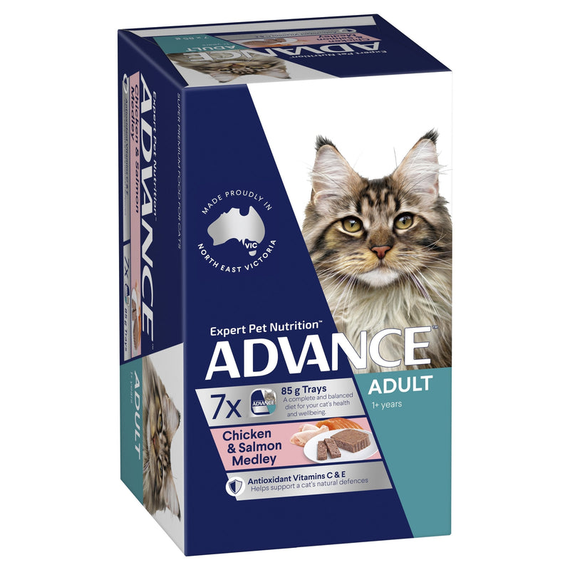 Advance Chicken and Salmon Medley Adult Cat Wet Food 85g x 7 (+_+)-Habitat Pet Supplies